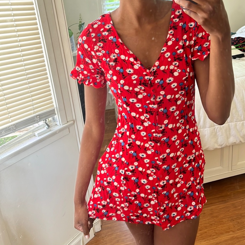 Red floral Forever 21 mini dress